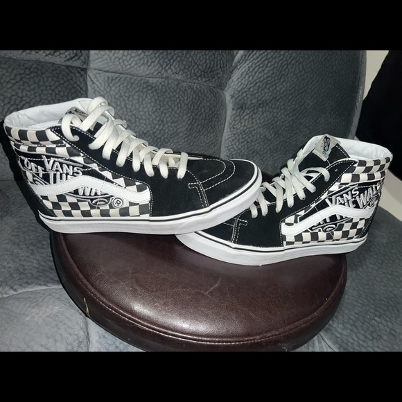Vans Old Skool Checkerboard Skateboarding High Tops size 9.5 - Picture 8 of 14